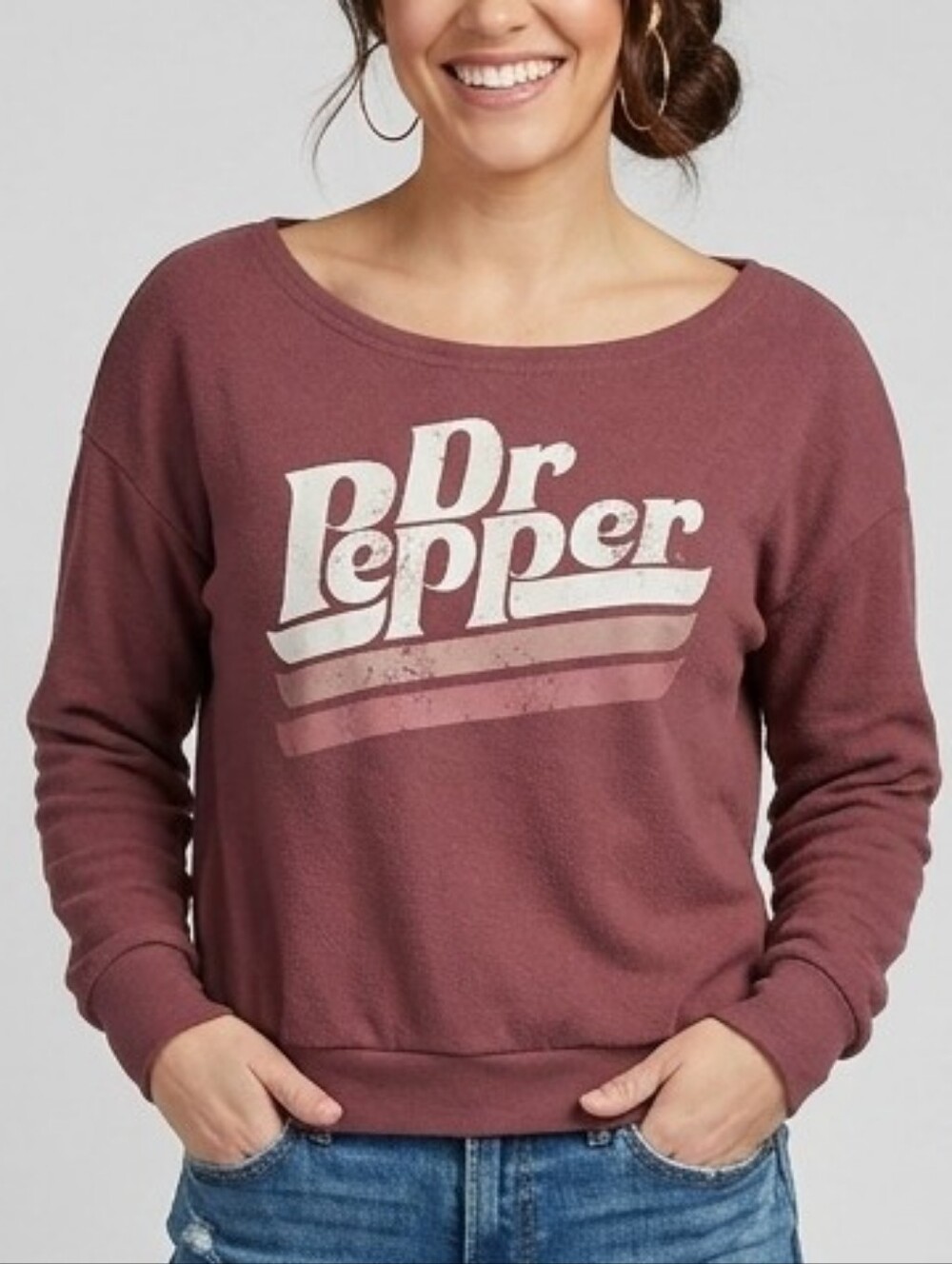 Dr Pepper Crewneck Sweater in Mauve